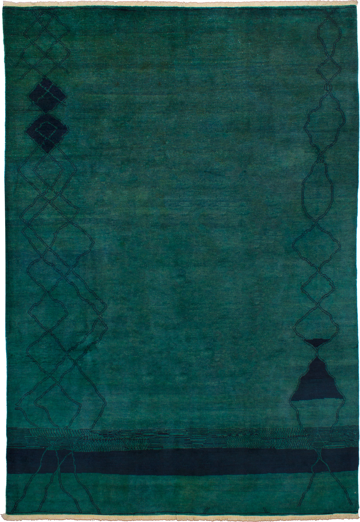 Hand-knotted Vibrance Teal Wool Rug 8'7" x 12'1" Size: 8'7" x 12'1"  