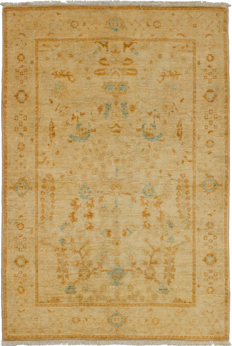 Hand-knotted Chobi Finest Beige Wool Rug 4'0" x 5'7" Size: 4'0" x 5'7"  