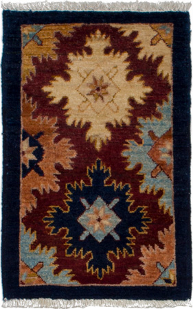 Hand-knotted Chobi Finest Dark Red Wool Rug 1'5" x 2'2" Size: 1'5" x 2'2"  