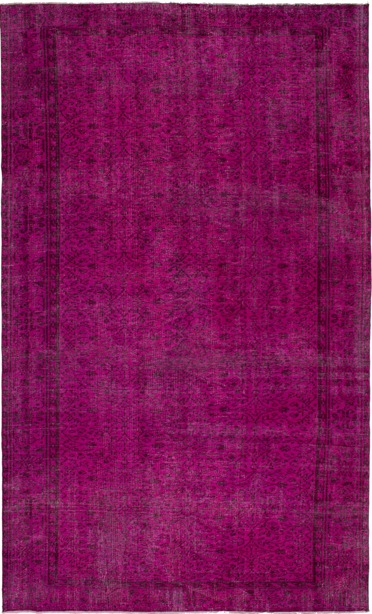Hand-knotted Color Transition Dark Pink Wool Rug 5'9" x 9'8" Size: 5'9" x 9'8"  