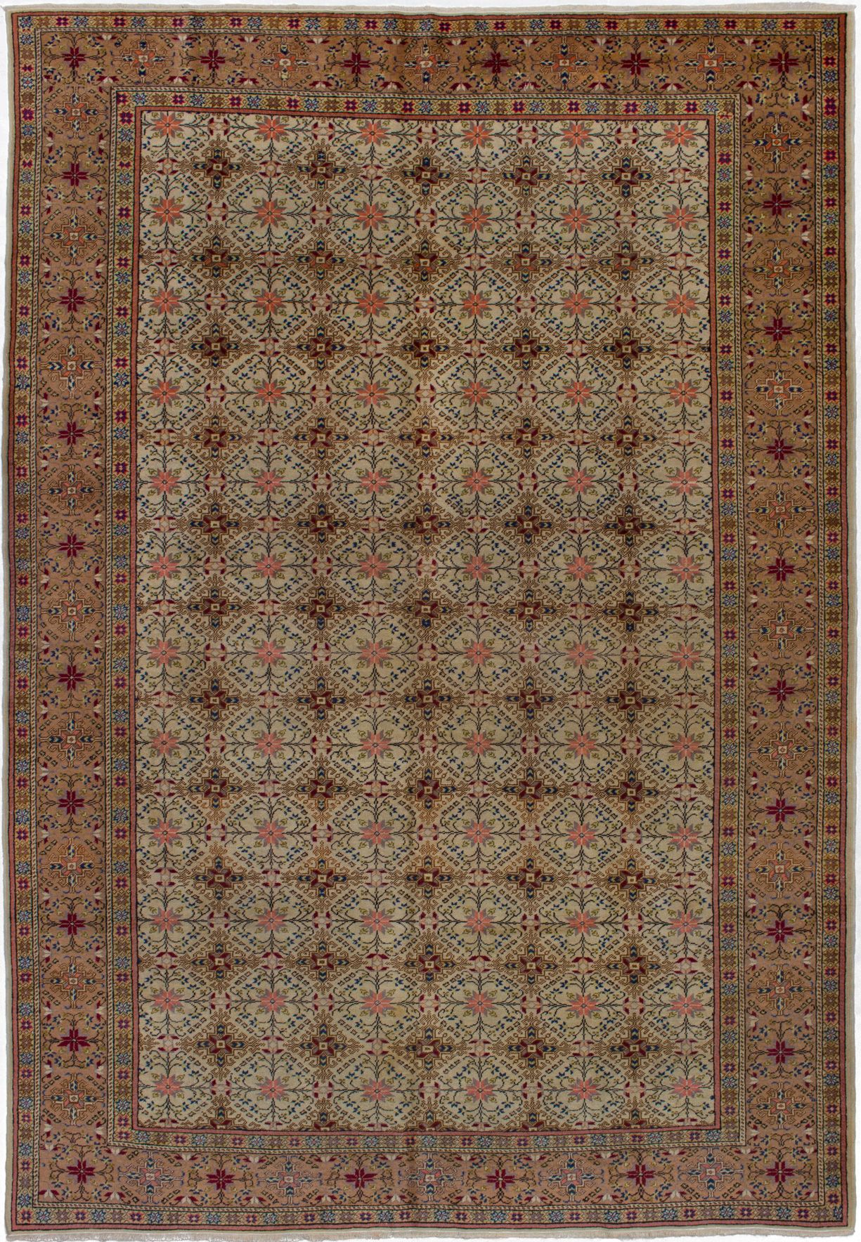 Hand-knotted Keisari Vintage Cream Wool Rug 6'4" x 9'4" Size: 6'4" x 9'4"  
