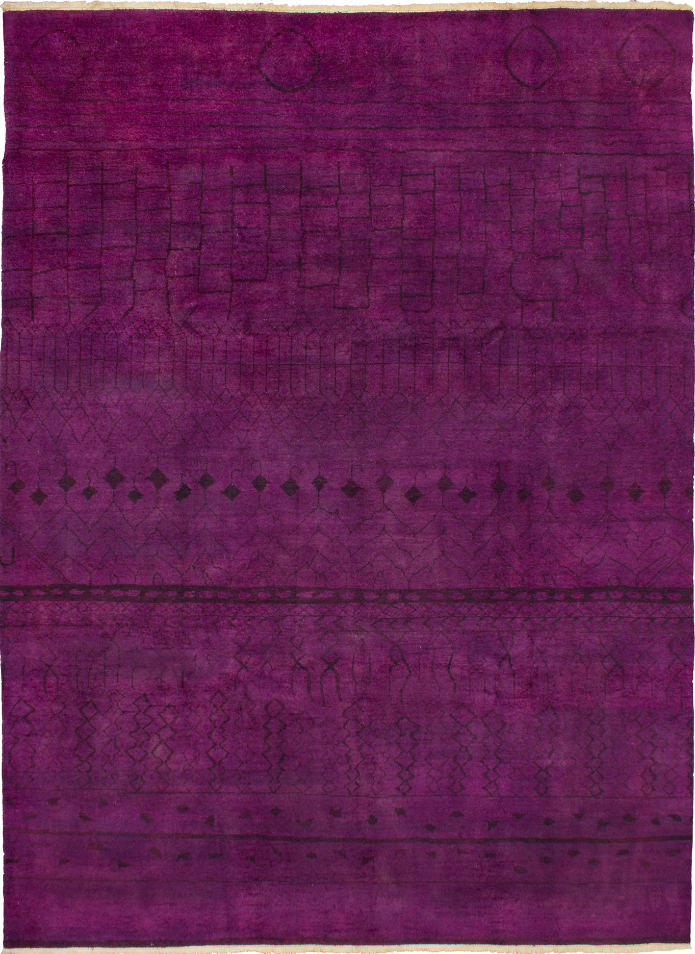 Hand-knotted Vibrance Dark Burgundy Wool Rug 9'9" x 13'3" Size: 9'9" x 13'3"  