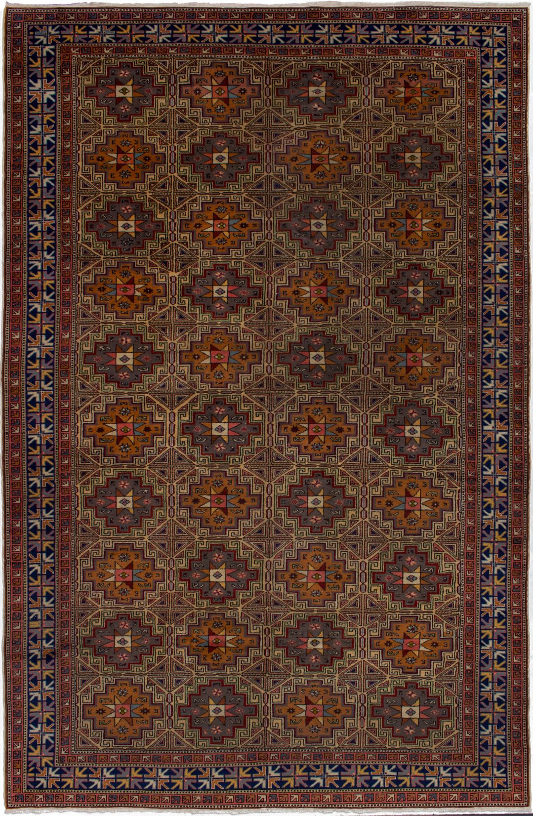 Hand-knotted Keisari Vintage Cream, Red Wool Rug 6'5" x 9'10" Size: 6'5" x 9'10"  