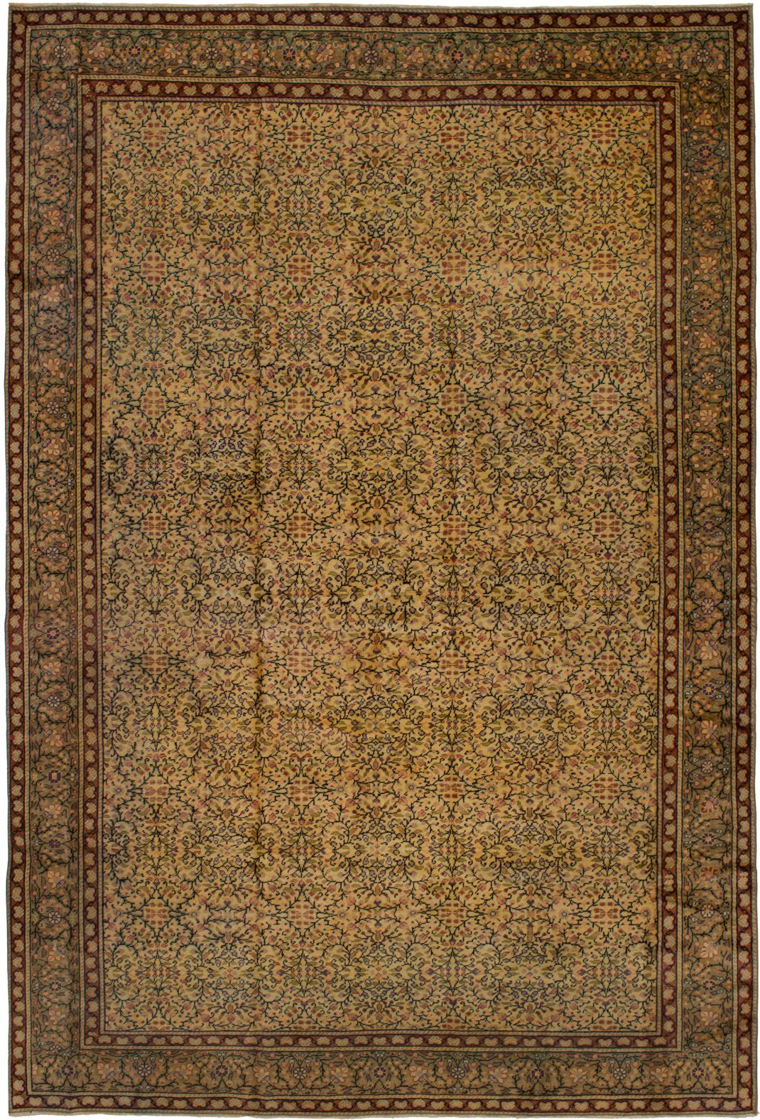 Hand-knotted Keisari Vintage Cream Wool Rug 6'3" x 9'4" Size: 6'3" x 9'4"  