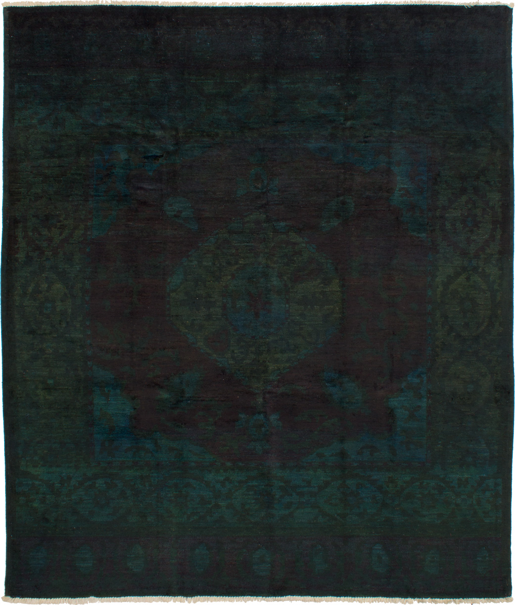 Hand-knotted Vibrance Dark Green Wool Rug 8'3" x 9'7"  Size: 8'3" x 9'7"  
