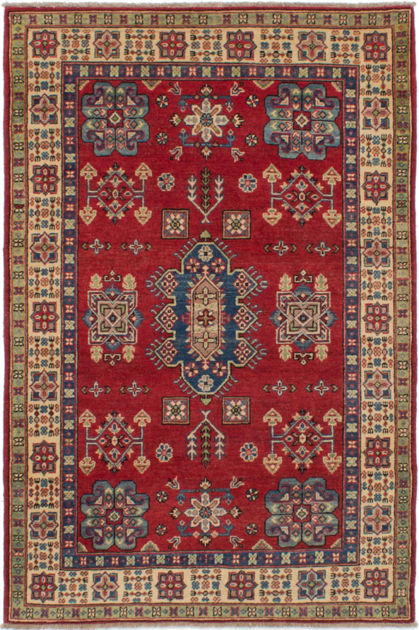 Hand-knotted Finest Gazni Red Wool Rug 4'0" x 5'10"  Size: 4'0" x 5'10"  