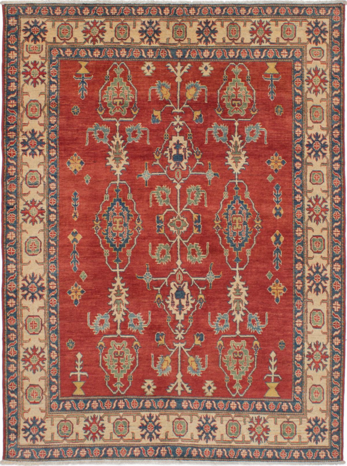 Hand-knotted Finest Gazni Red Wool Rug 6'3" x 8'3" Size: 6'3" x 8'3"  