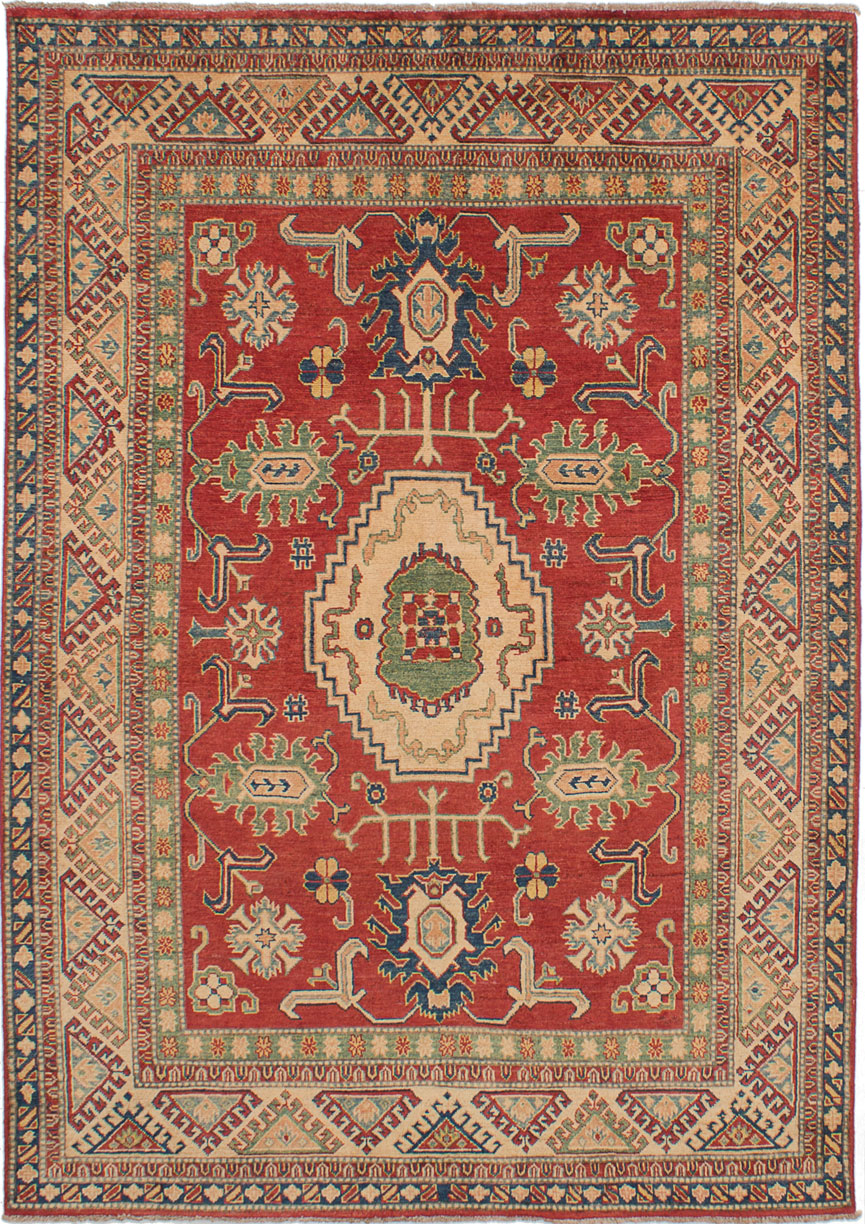 Hand-knotted Finest Gazni Red Wool Rug 5'10" x 8'3" Size: 5'10" x 8'3"  