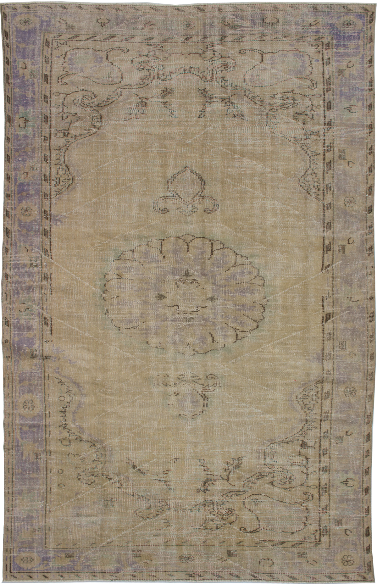 Hand-knotted Anadol Vintage Khaki Wool Rug 6'3" x 10'1" Size: 6'3" x 10'1"  