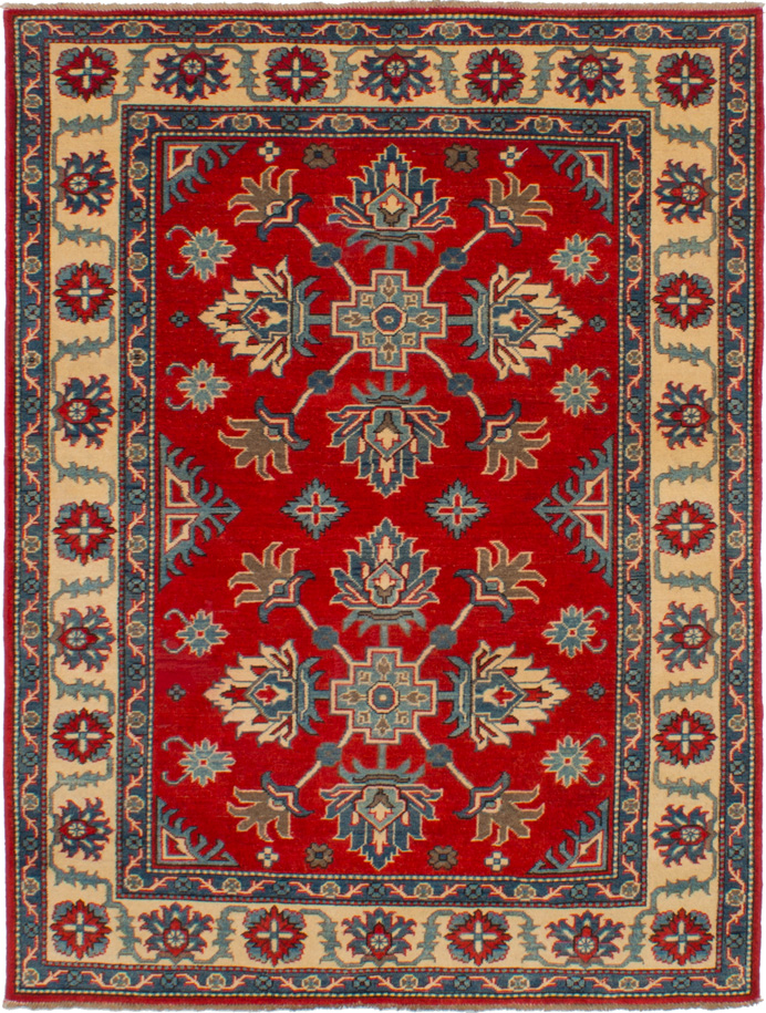 Hand-knotted Finest Gazni Red Wool Rug 5'0" x 6'7"  Size: 5'0" x 6'7"  