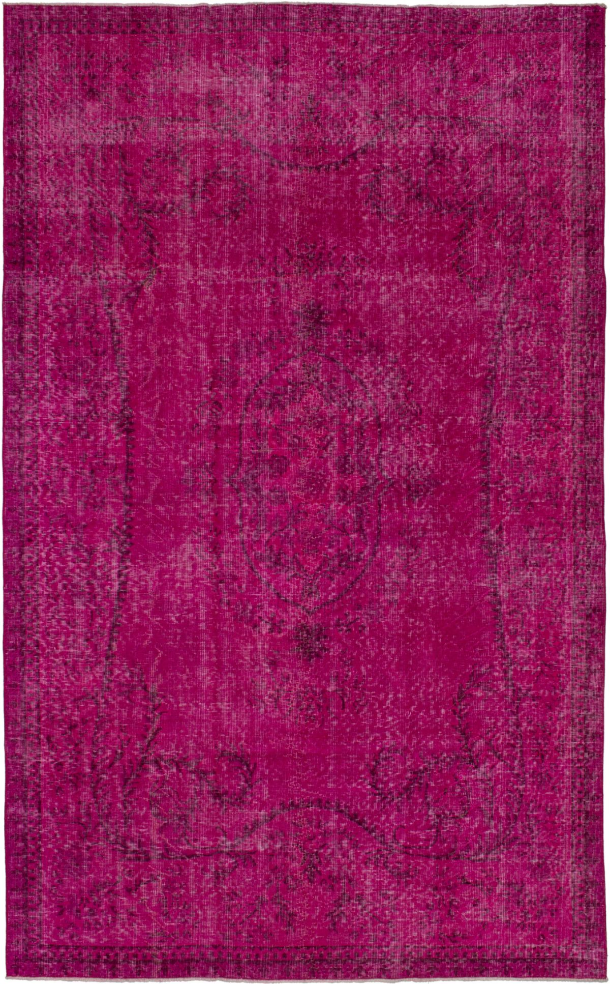 Hand-knotted Color Transition Dark Pink Wool Rug 5'9" x 9'2" Size: 5'9" x 9'2"  