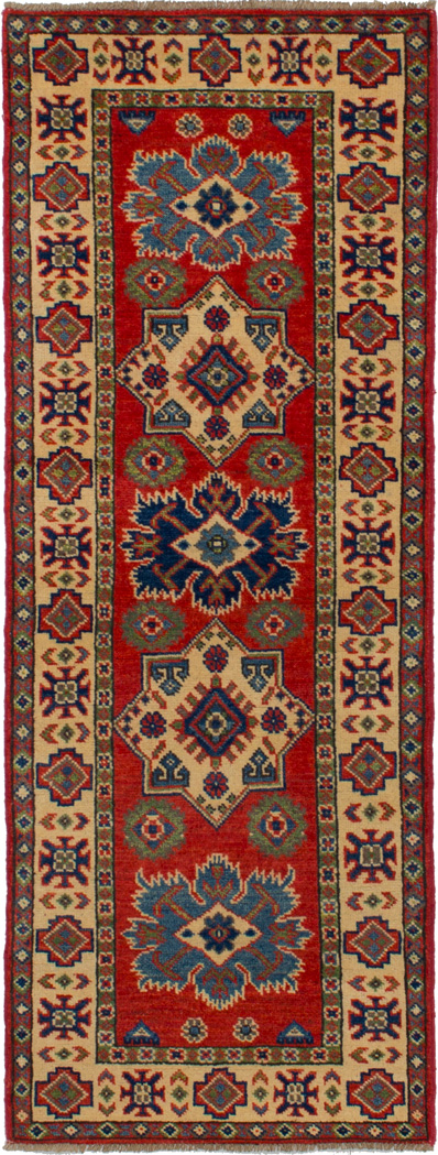 Hand-knotted Finest Gazni Red Wool Rug 2'2" x 5'8" Size: 2'2" x 5'8"  