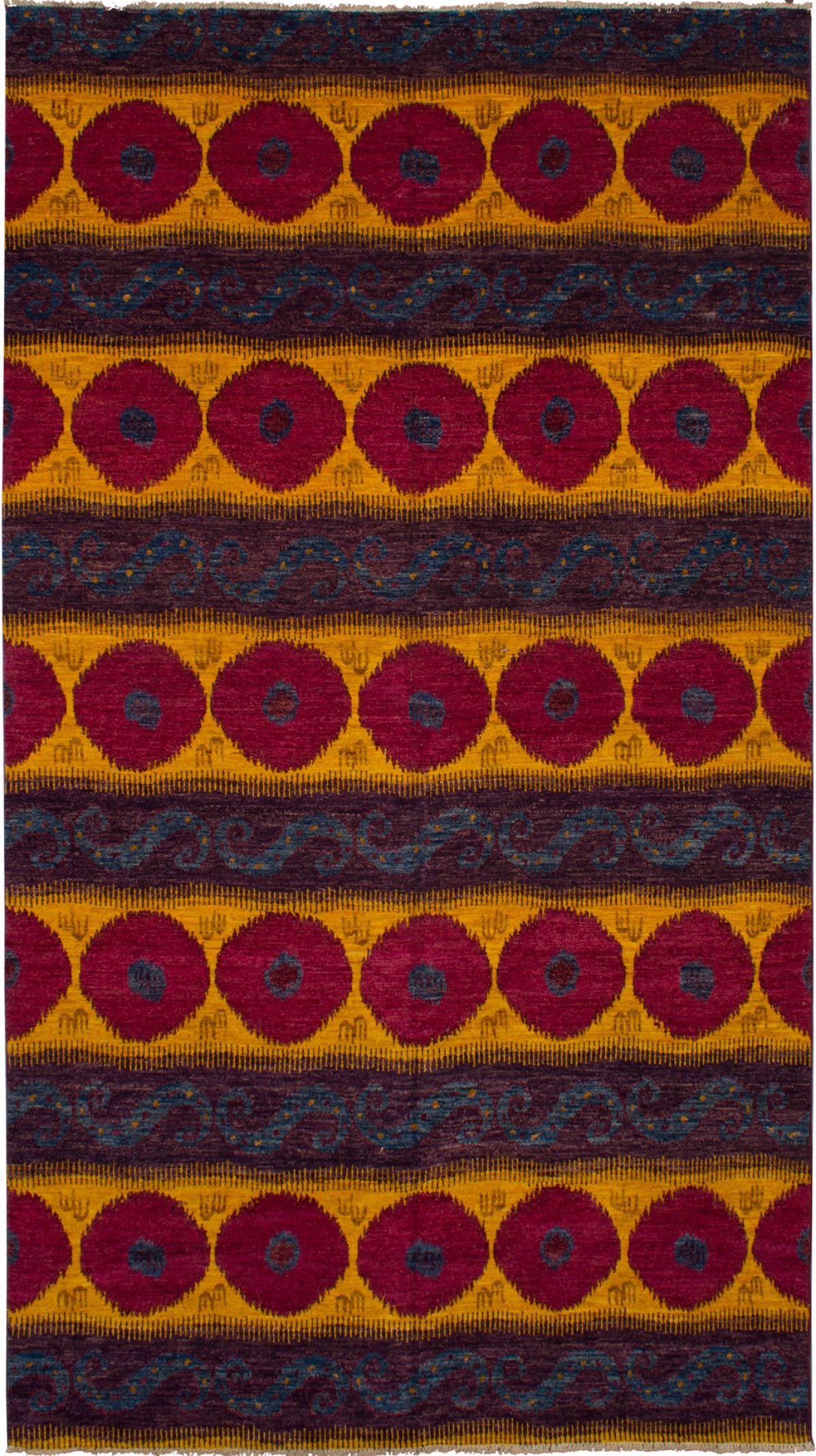 Hand-knotted Shalimar Red, Yellow Wool Rug 9'0" x 16'2" Size: 9'0" x 16'2"  