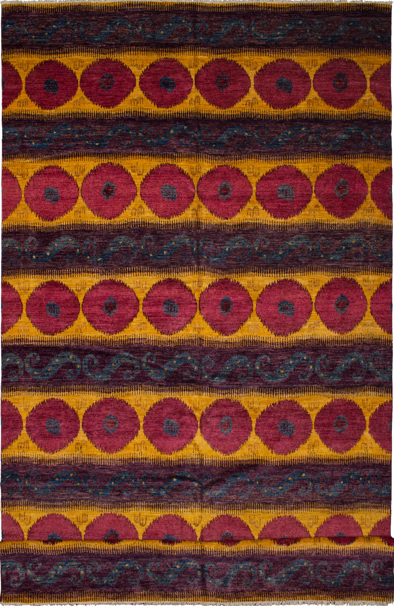 Hand-knotted Shalimar Red, Yellow Wool Rug 10'5" x 20'0" Size: 10'5" x 20'0"  