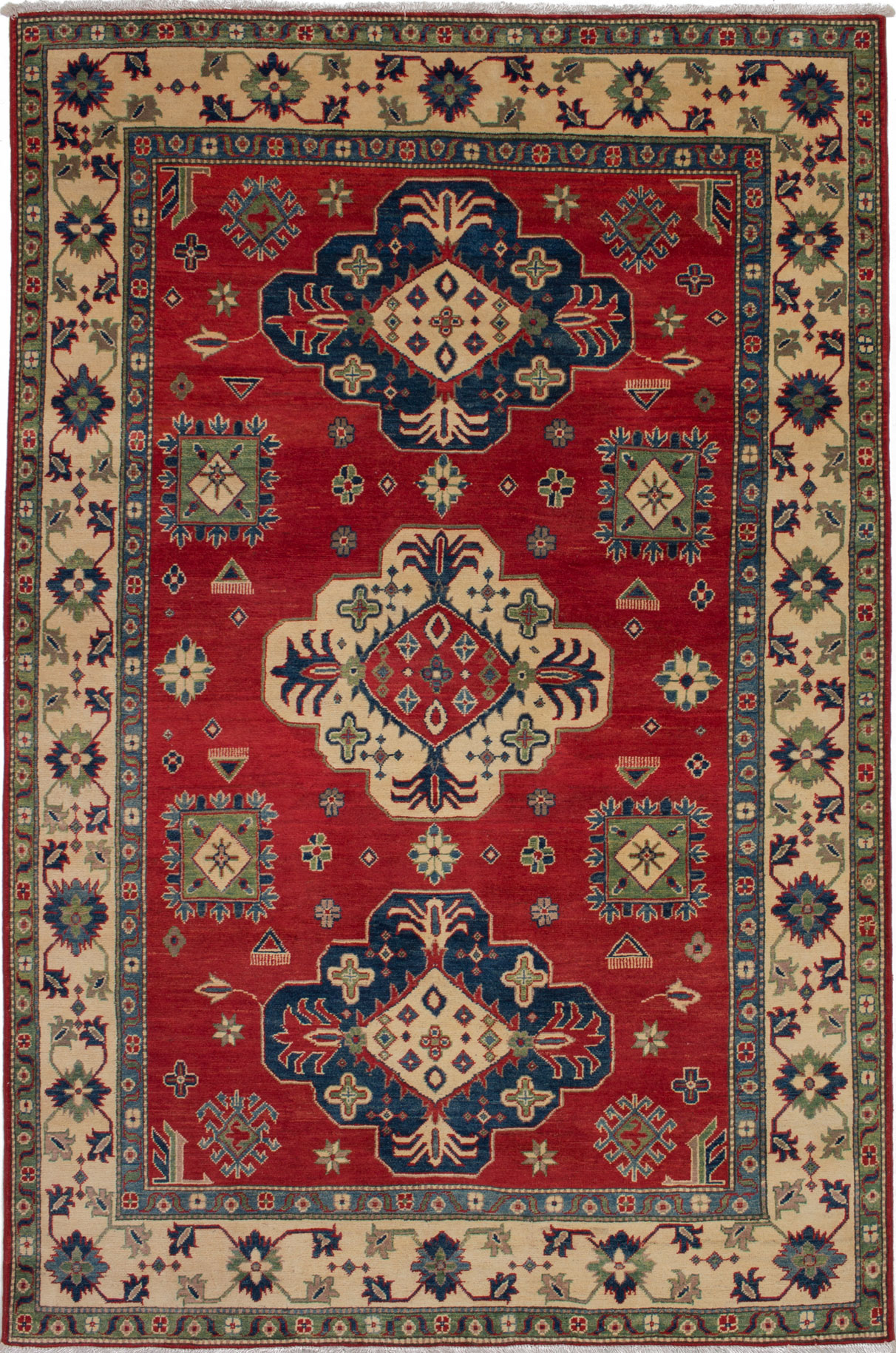 Hand-knotted Finest Gazni Red Wool Rug 6'2" x 9'4" Size: 6'2" x 9'4"  