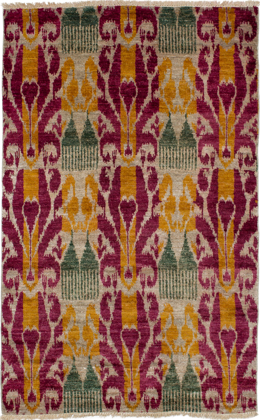 Hand-knotted Shalimar Burgundy Wool Rug 4'4" x 7'0" Size: 4'4" x 7'0"  
