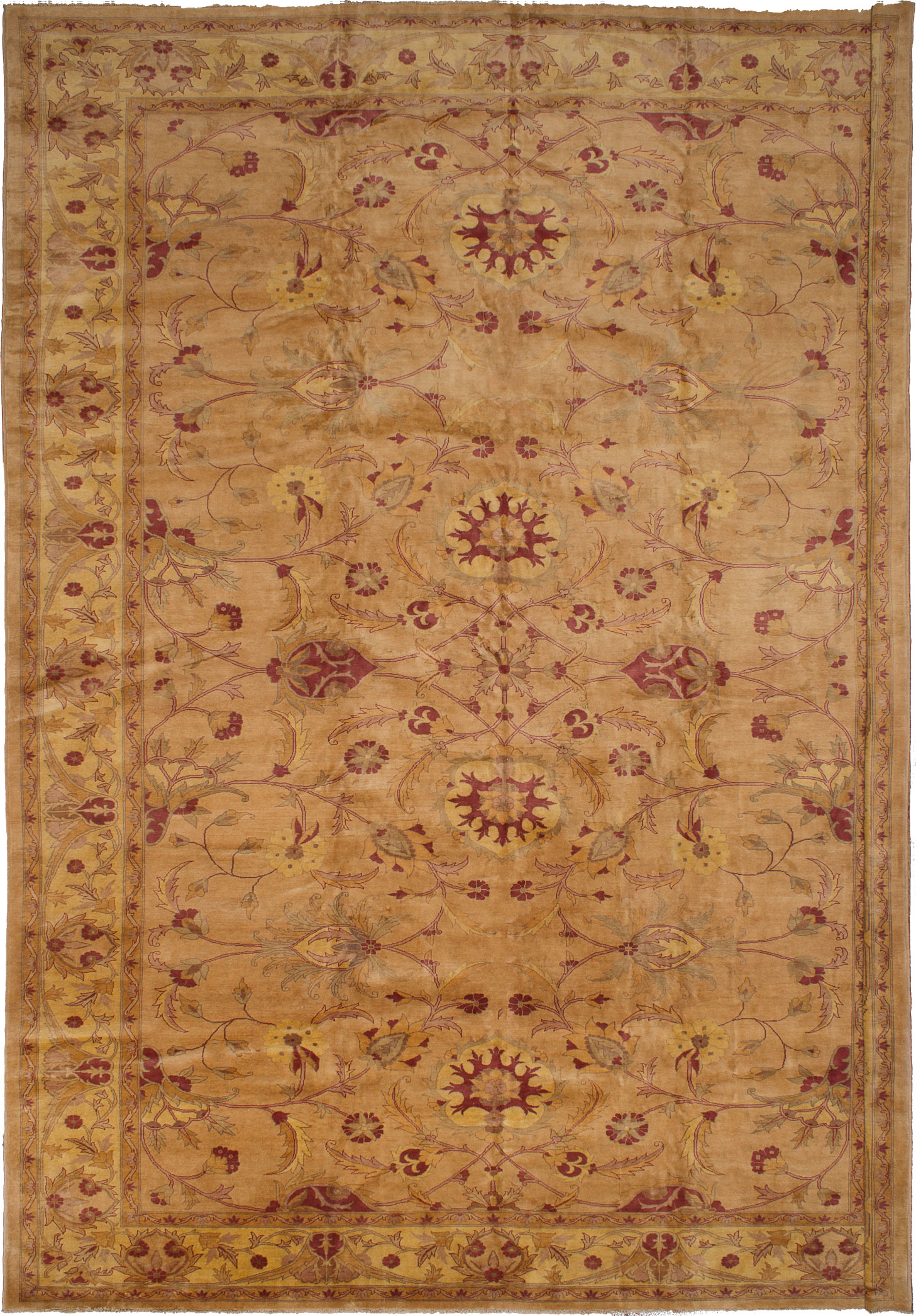 Hand-knotted Chobi Finest Beige Wool Rug 13'2" x 17'6" Size: 13'2" x 17'6"  