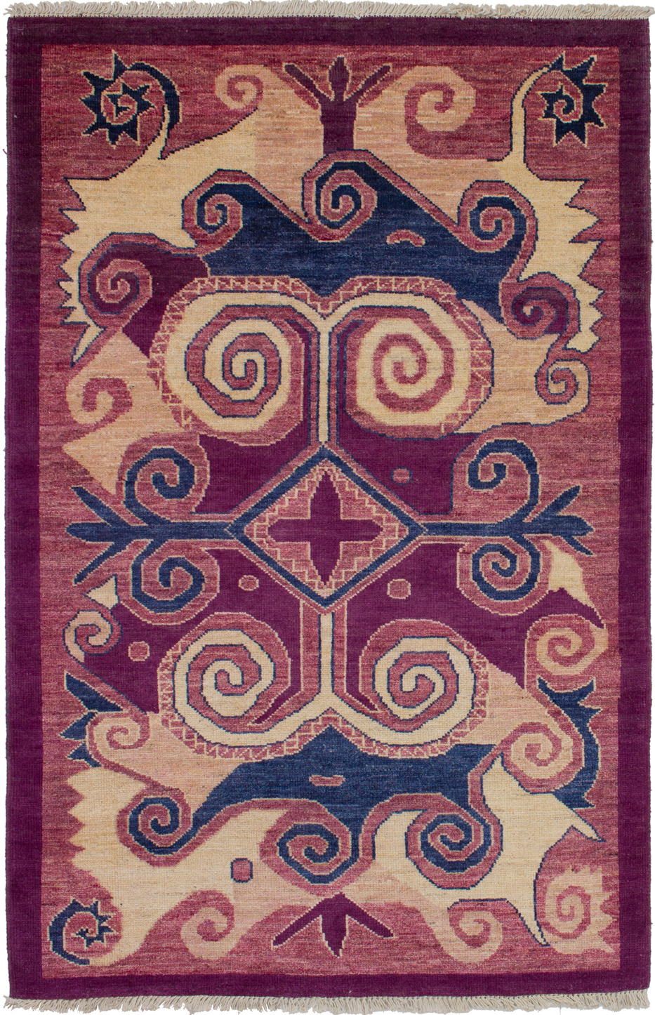 Hand-knotted Shalimar Dark Magenta Wool Rug 5'1" x 7'8" Size: 5'1" x 7'8"  