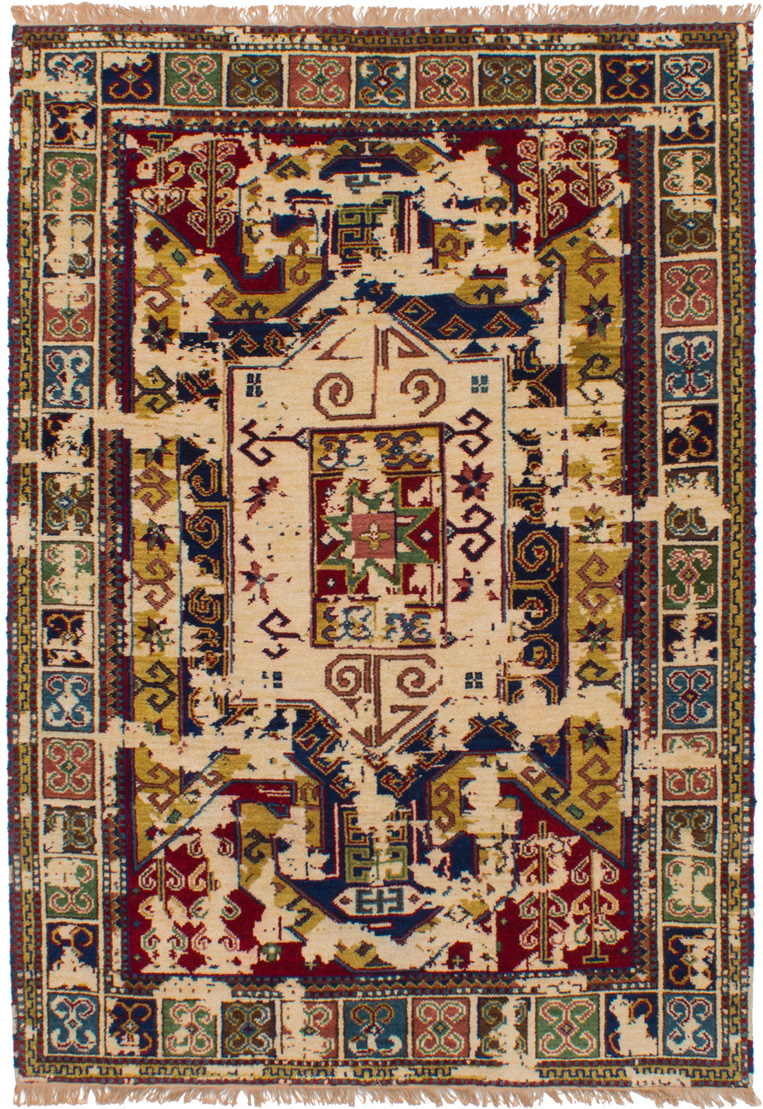Hand-knotted Finest Kazak Ivory, Red Wool Rug 5'4" x 7'7" Size: 5'4" x 7'7"  