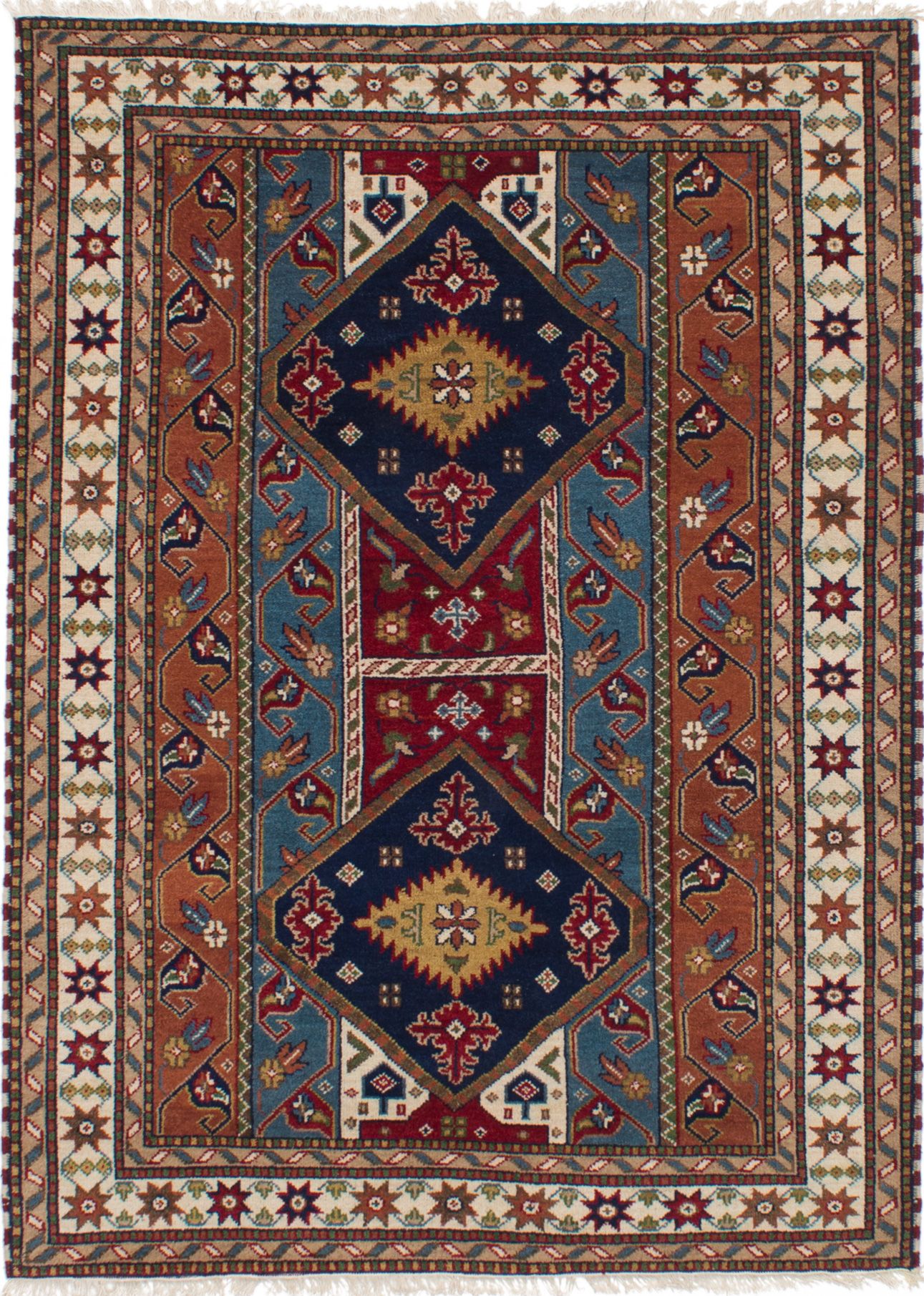 Hand-knotted Finest Kazak Copper, Dark Red Wool Rug 5'5" x 7'8" Size: 5'5" x 7'8"  