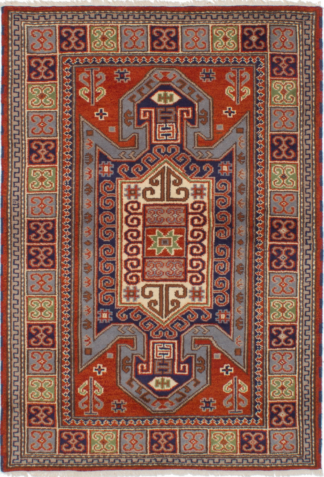 Hand-knotted Royal Kazak Dark Copper Wool Rug 4'7" x 6'8" Size: 4'7" x 6'8"  