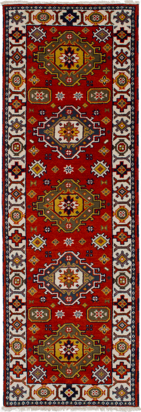 Hand-knotted Royal Kazak Dark Copper Wool Rug 2'8" x 8'2"  Size: 2'8" x 8'2"  