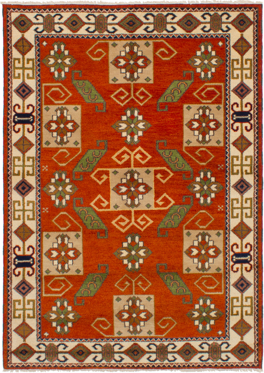 Hand-knotted Royal Kazak Dark Copper Wool Rug 5'8" x 7'11"  Size: 5'8" x 7'11"  