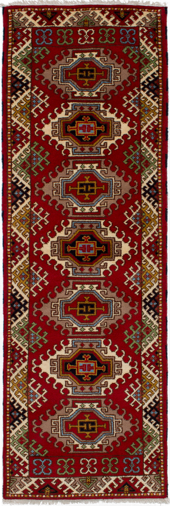 Hand-knotted Royal Kazak Red Wool Rug 2'9" x 8'4"  Size: 2'9" x 8'4"  