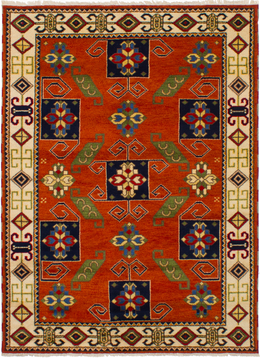 Hand-knotted Royal Kazak Dark Copper Wool Rug 5'8" x 7'10"  Size: 5'8" x 7'10"  