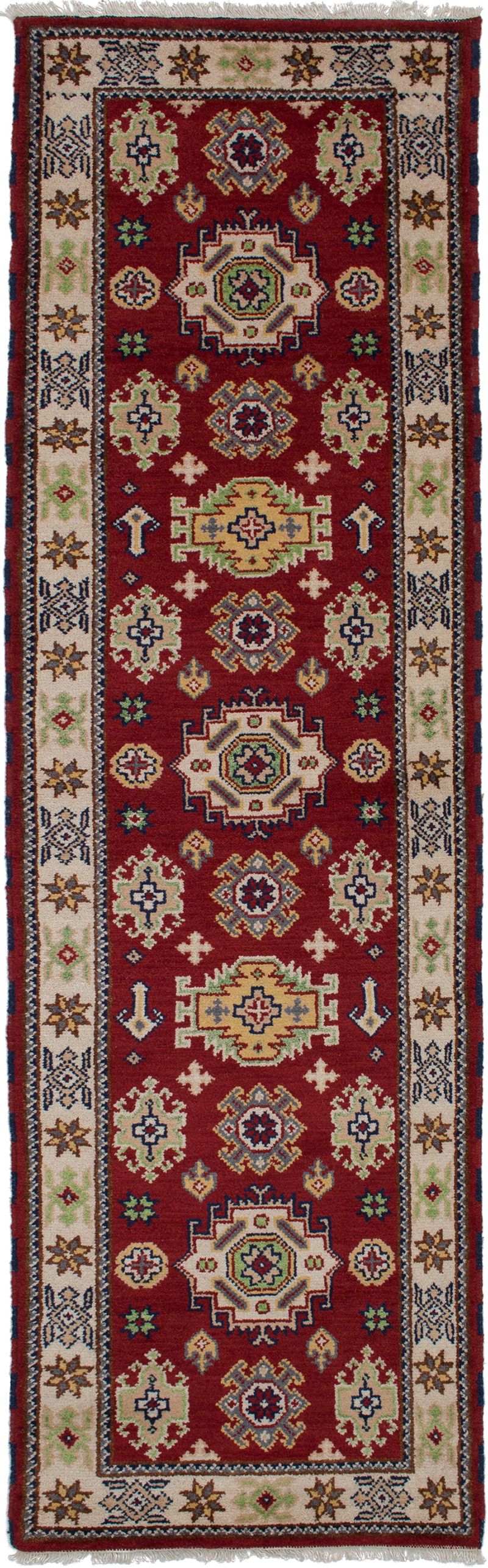 Hand-knotted Royal Kazak Red Wool Rug 2'10" x 10'1"  Size: 2'10" x 10'1"  