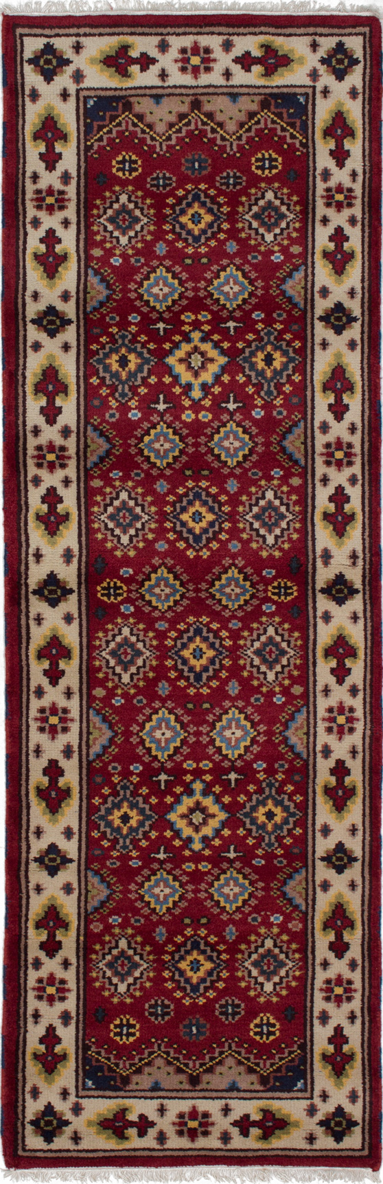 Hand-knotted Royal Kazak Red Wool Rug 2'7" x 7'11"  Size: 2'7" x 7'11"  