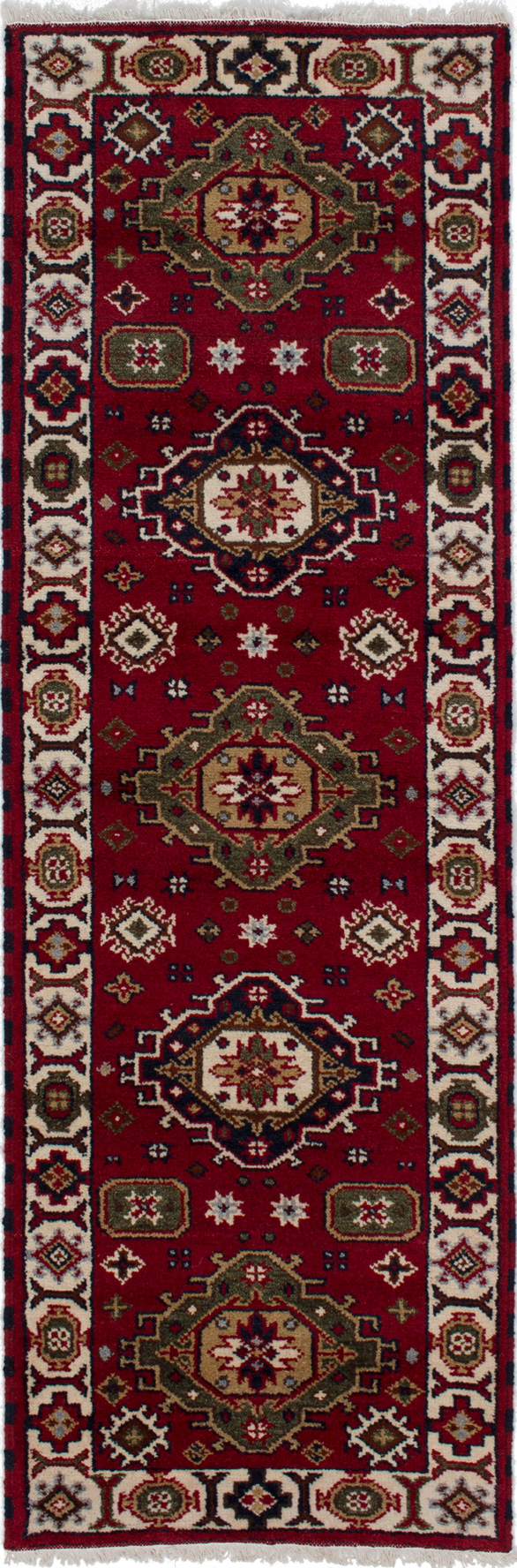 Hand-knotted Royal Kazak Red Wool Rug 2'9" x 8'3"  Size: 2'9" x 8'3"  