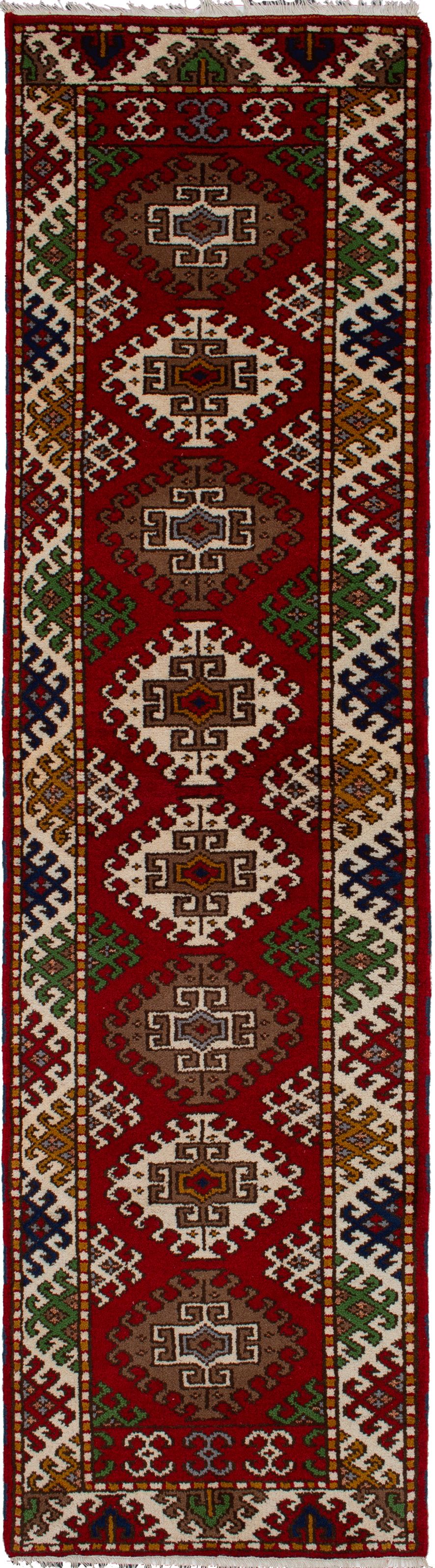 Hand-knotted Royal Kazak Red Wool Rug 2'8" x 9'10"  Size: 2'8" x 9'10"  