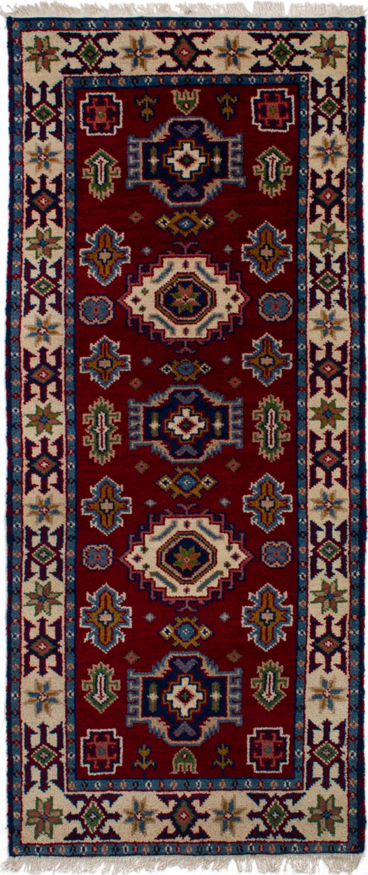 Hand-knotted Royal Kazak Red Wool Rug 2'9" x 6'7" Size: 2'9" x 6'7"  
