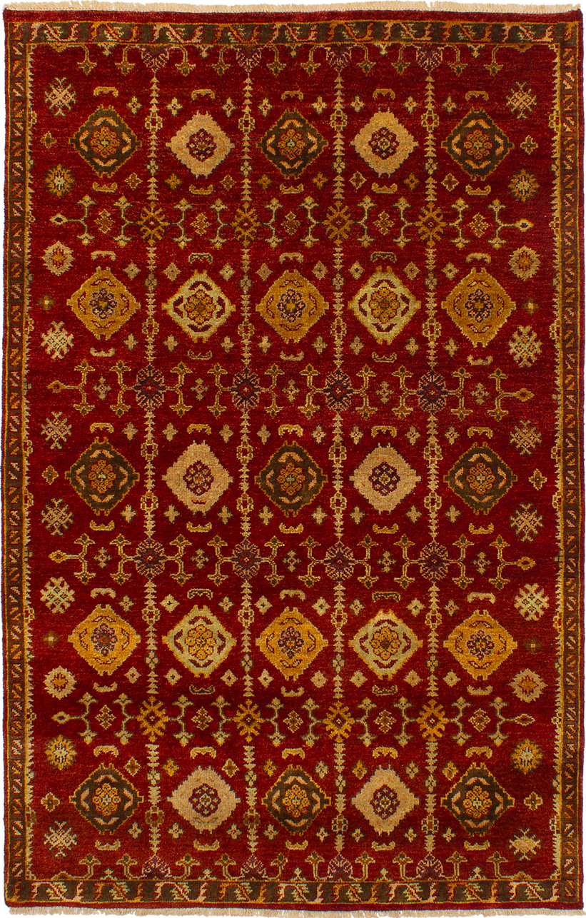 Hand-knotted Serapi Jewel Dark Red Wool Rug 5'8" x 8'10" Size: 5'8" x 8'10"  