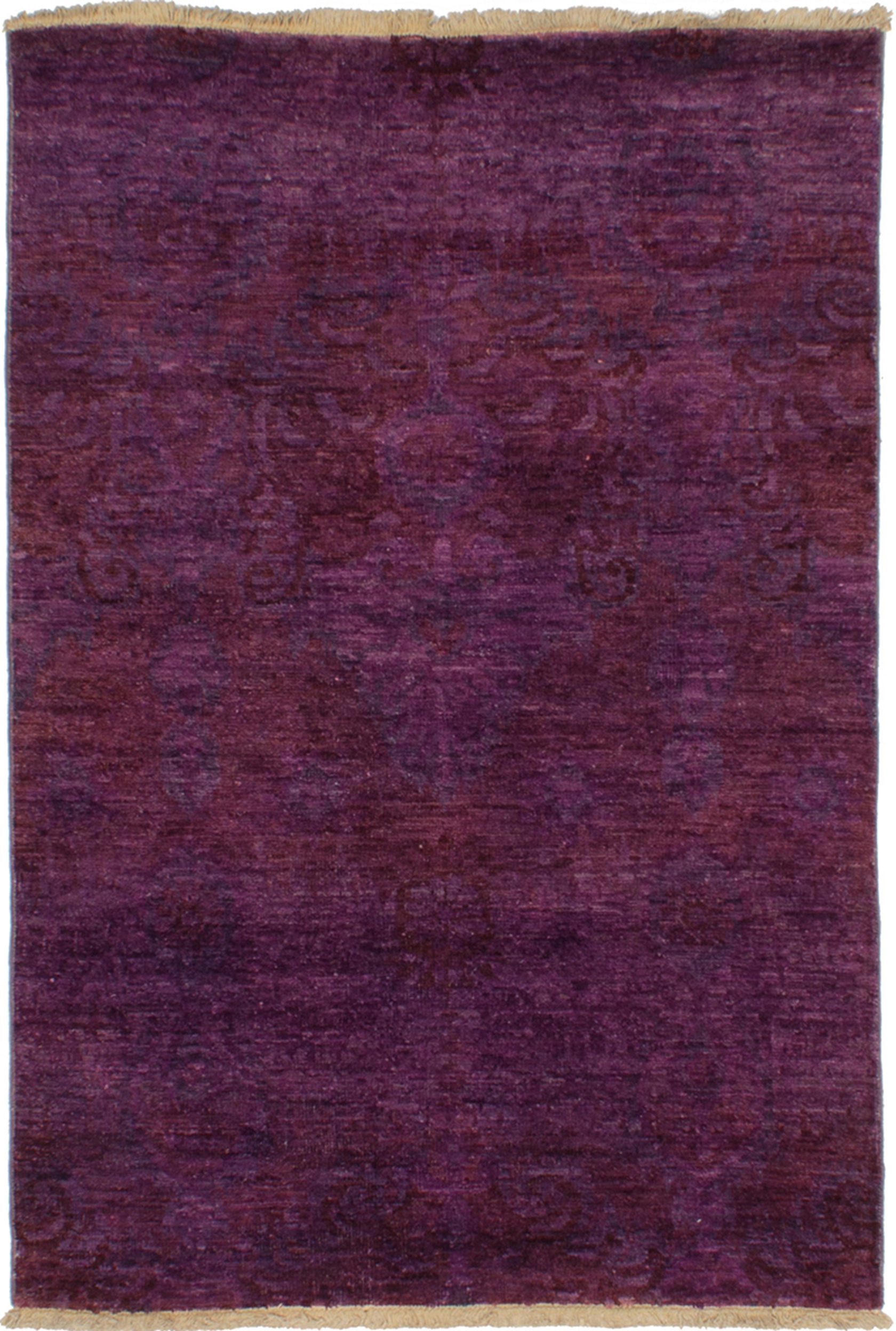 Hand-knotted Vibrance Burgundy, Purple Wool Rug 4'0" x 5'10" Size: 4'0" x 5'10"  