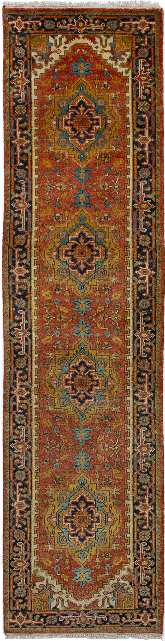 Hand-knotted Serapi Heritage Dark Copper Wool Rug 2'7" x 10'0" (23) Size: 2'7" x 10'0"  