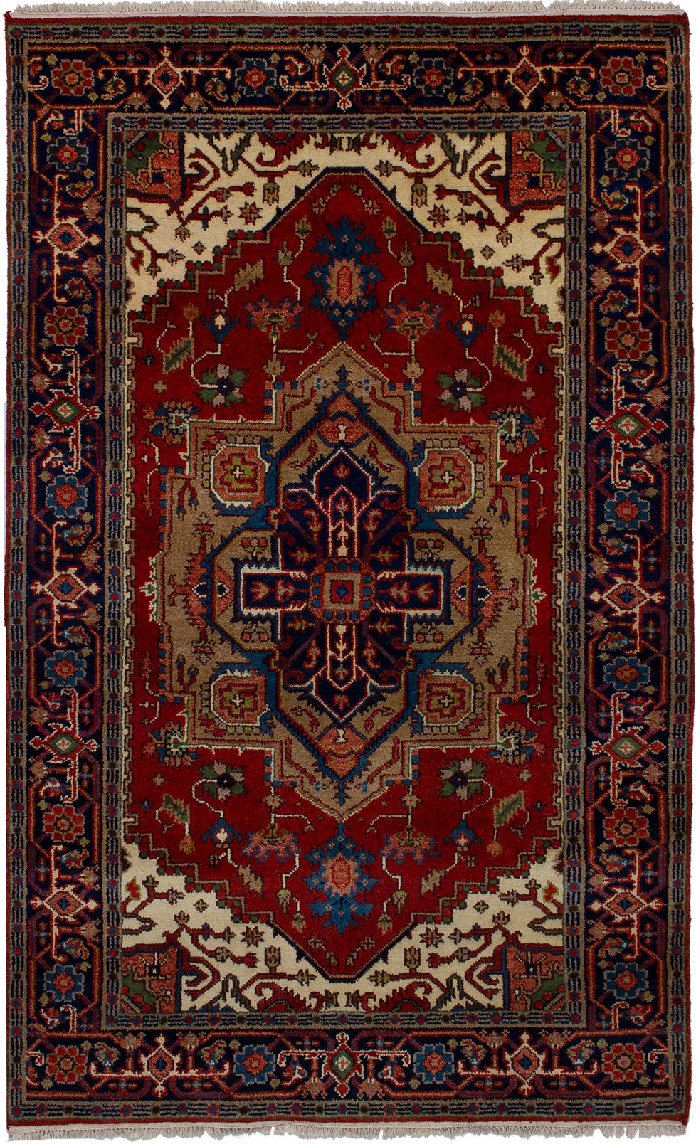Hand-knotted Serapi Heritage Red Wool Rug 4'10" x 7'11"  Size: 4'10" x 7'11"  