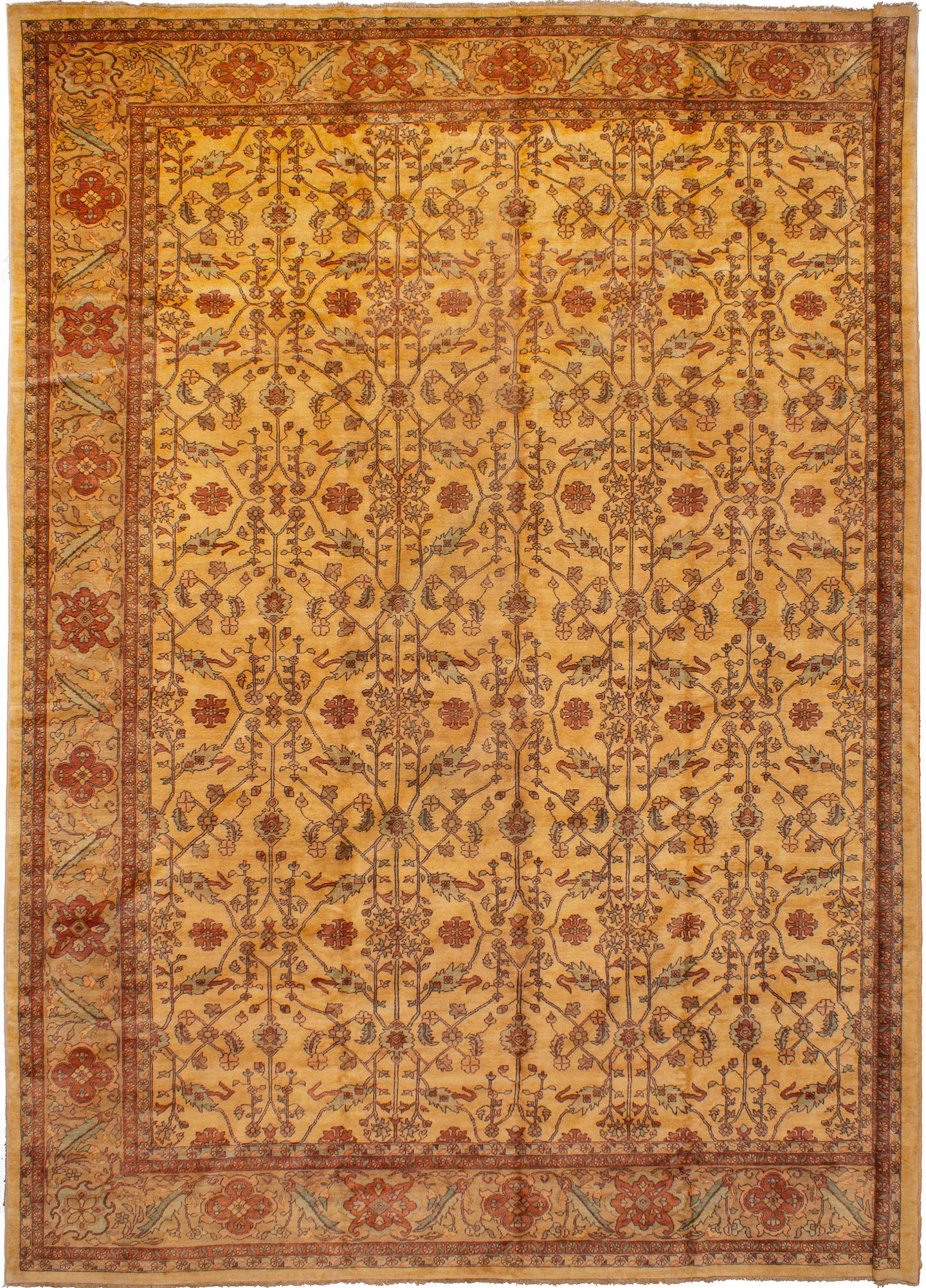Hand-knotted Chobi Finest Beige Wool Rug 13'0" x 16'5" Size: 13'0" x 16'5"  