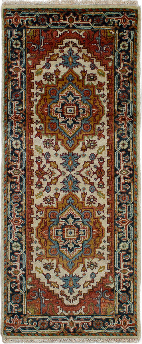 Hand-knotted Serapi Heritage Cream Wool Rug 2'5" x 5'11" Size: 2'5" x 5'11"  