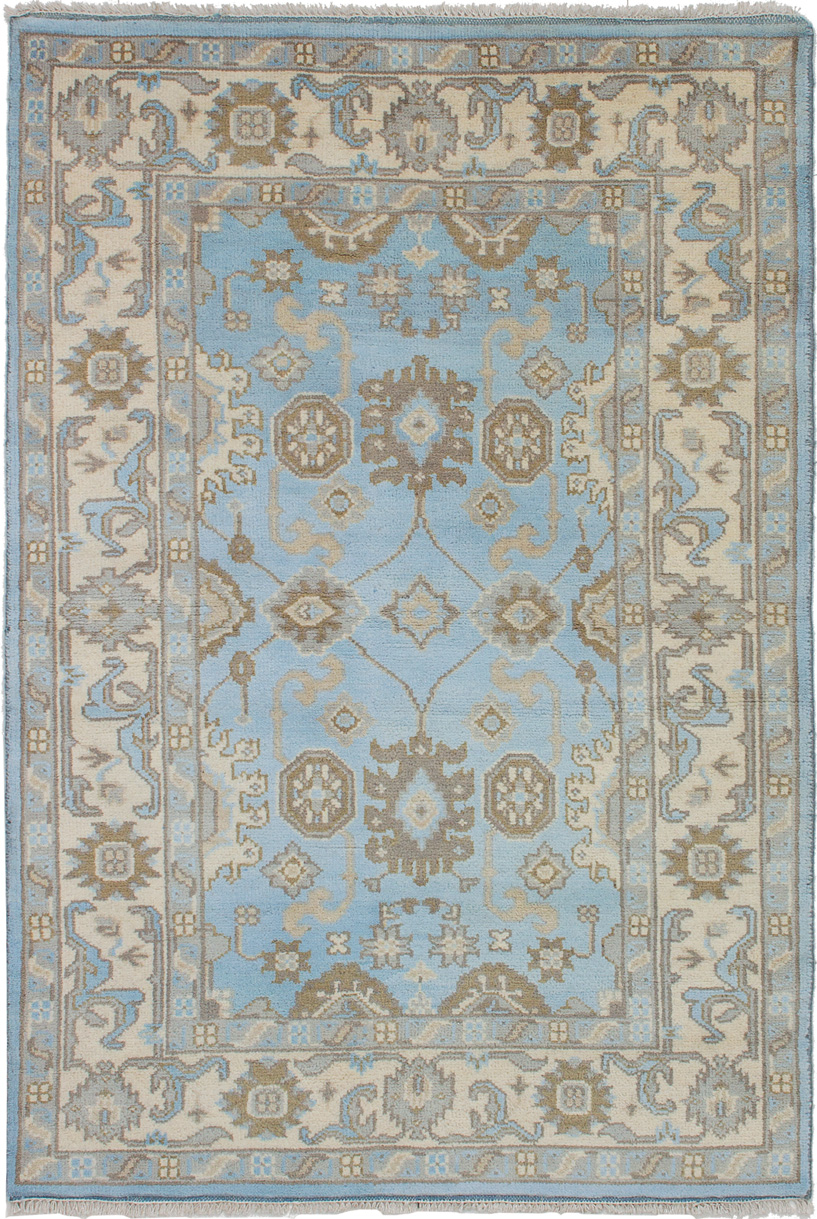 Hand-knotted Royal Ushak Light Blue  Wool Rug 4'0" x 6'0"  Size: 4'0" x 6'0"  