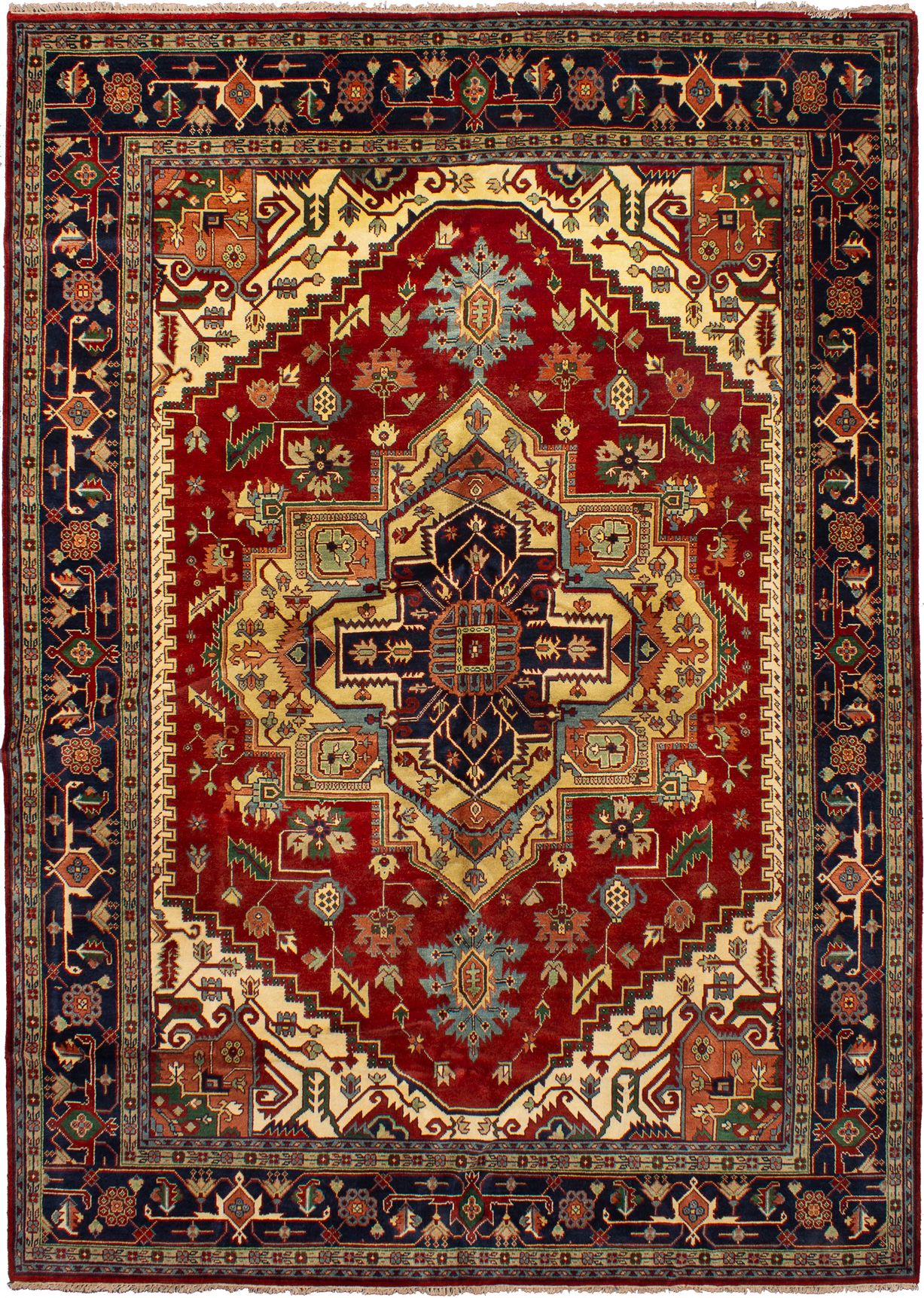 Hand-knotted Serapi Heritage Dark Red Wool Rug 10'1" x 14'2" Size: 10'1" x 14'2"  