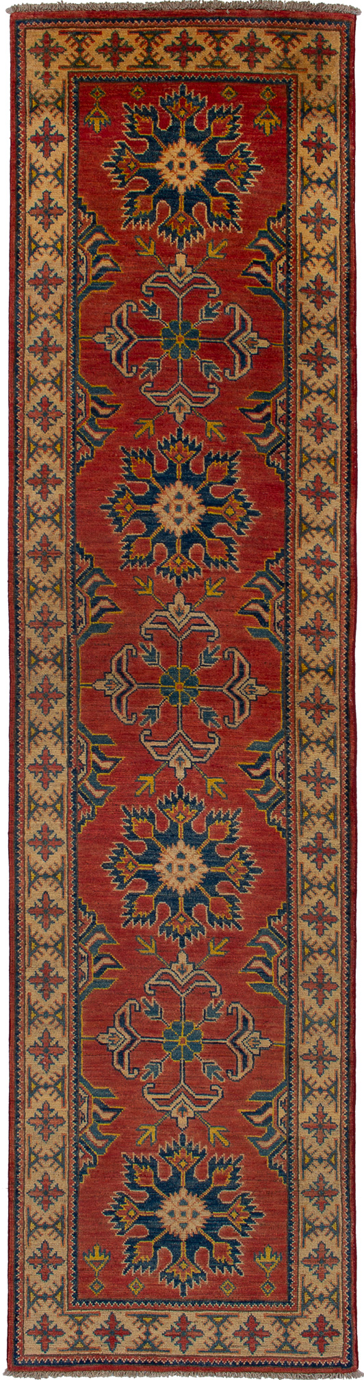 Hand-knotted Finest Gazni Dark Copper Wool Rug 2'5" x 10'2" Size: 2'5" x 10'2"  