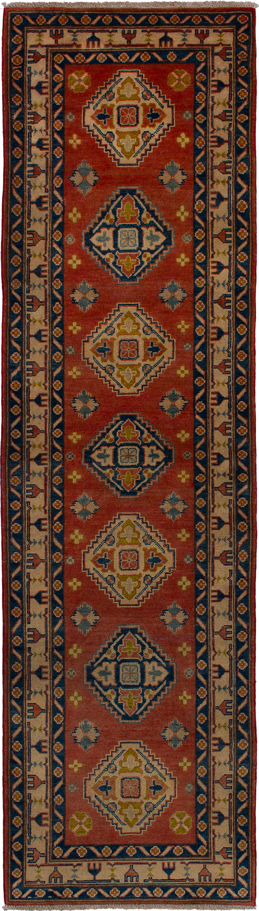 Hand-knotted Finest Gazni Copper Wool Rug 2'8" x 9'8" Size: 2'8" x 9'8"  