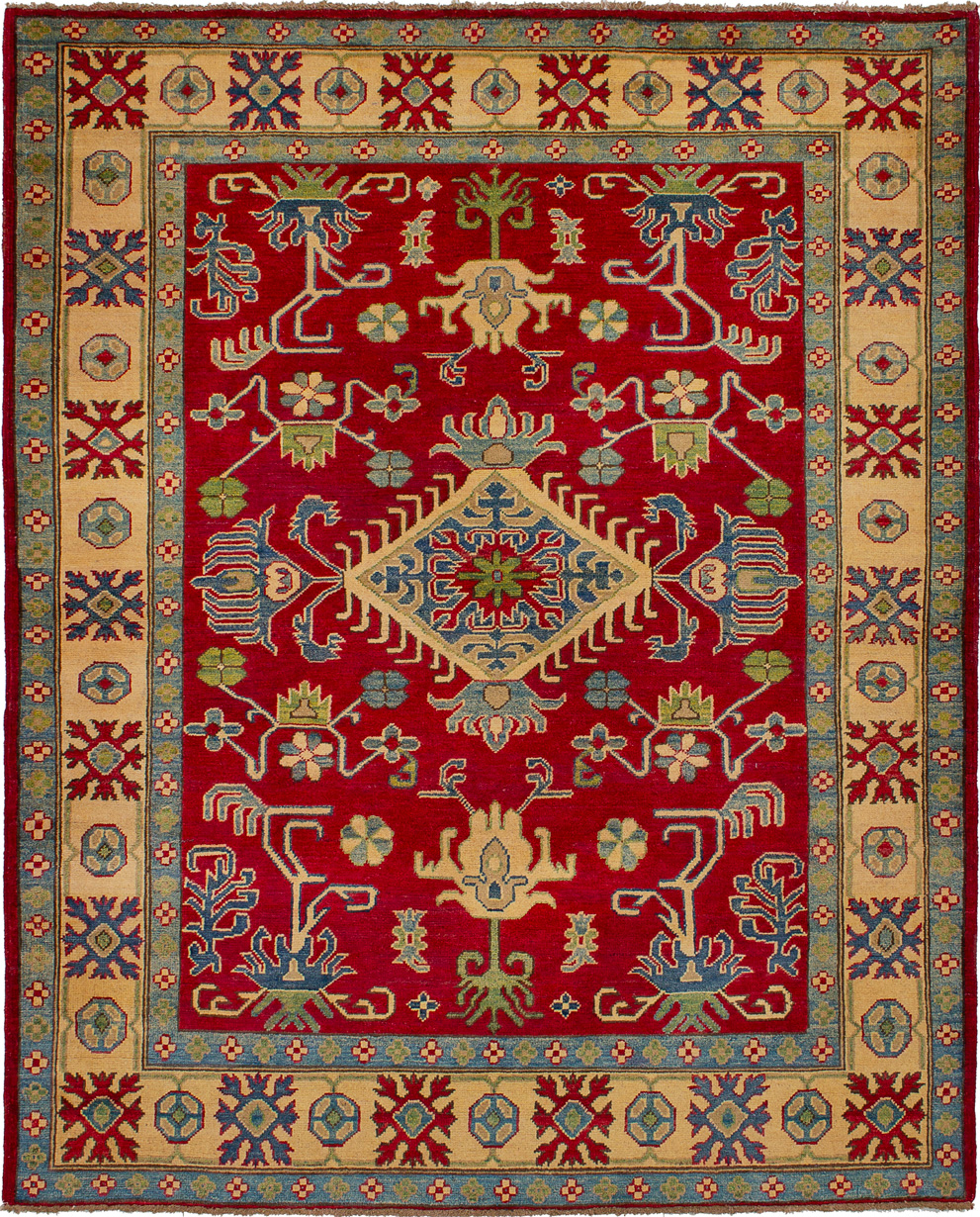 Hand-knotted Finest Gazni Red Wool Rug 5'2" x 6'5" Size: 5'2" x 6'5"  