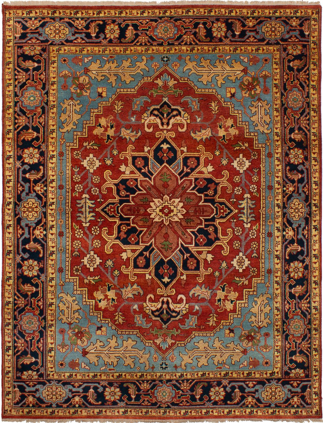 Hand-knotted Serapi Heritage Dark Copper Wool Rug 7'9" x 10'1"  Size: 7'9" x 10'1"  