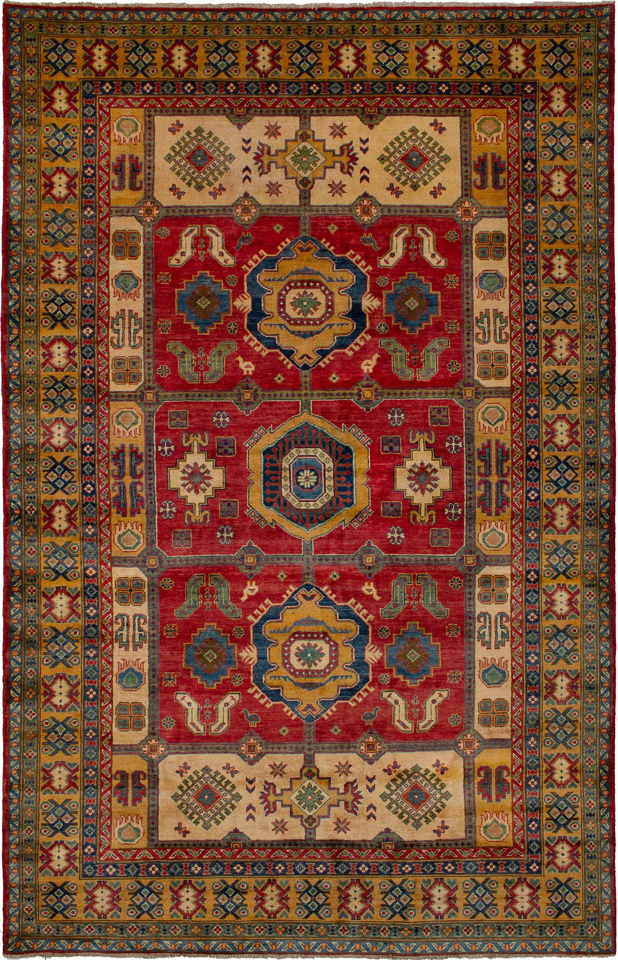 Hand-knotted Finest Gazni Red Wool Rug 6'6" x 10'3" Size: 6'6" x 10'3"  