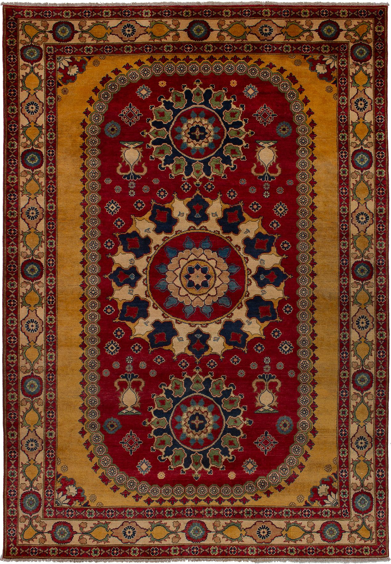 Hand-knotted Finest Gazni Red Wool Rug 6'7" x 9'6" Size: 6'7" x 9'6"  