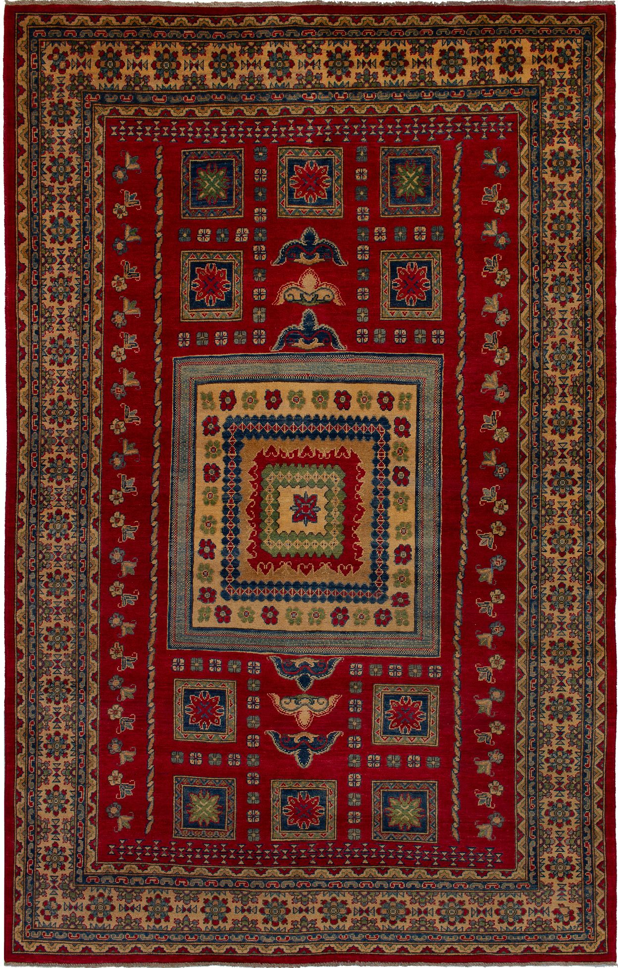 Hand-knotted Finest Gazni Red Wool Rug 6'5" x 10'2" Size: 6'5" x 10'2"  