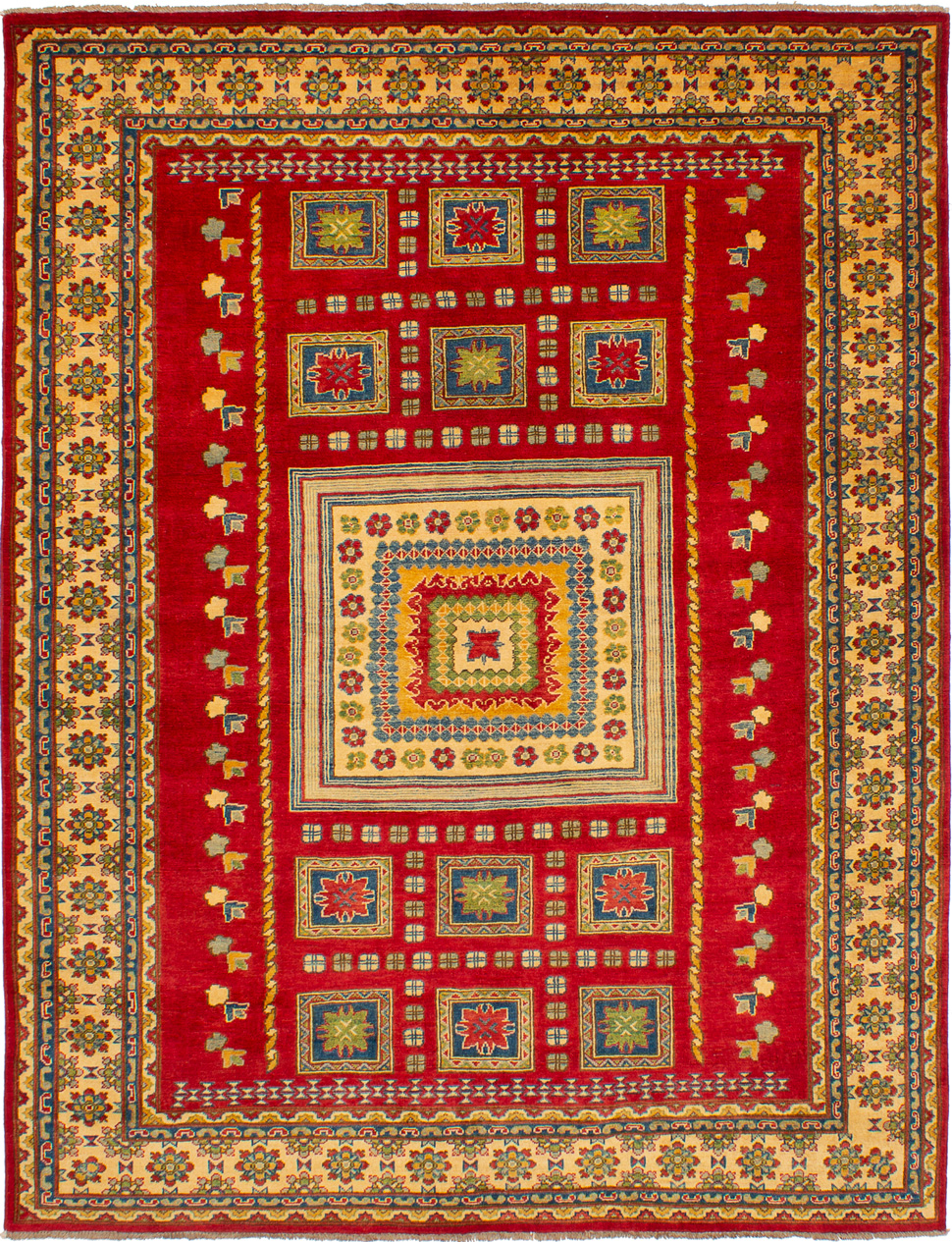 Hand-knotted Finest Gazni Red Wool Rug 6'9" x 8'7" Size: 6'9" x 8'7"  